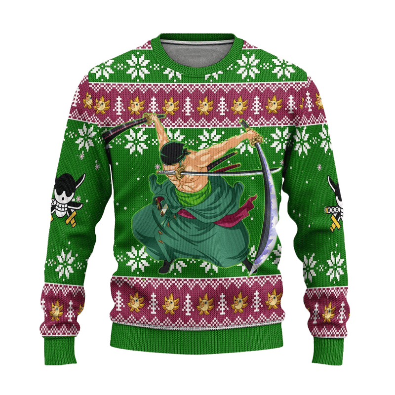 Zoro One Piece Anime Ugly Christmas Sweater Xmas Gift Nearkii