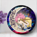 Natsu Fairy Tail Anime Love You To The Moon Galaxy Wood Wall Clock Nearkii