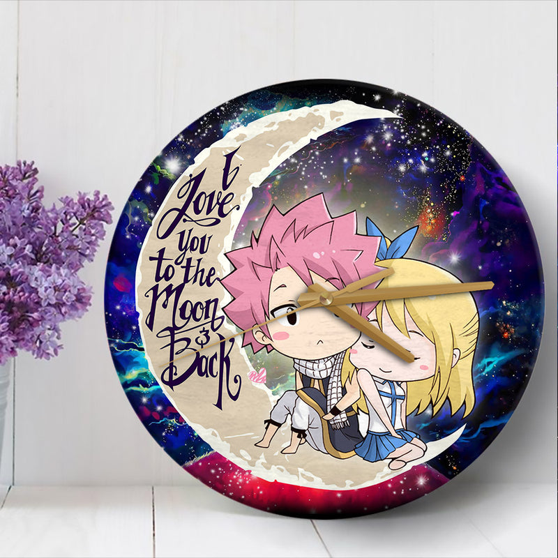 Natsu Fairy Tail Anime Love You To The Moon Galaxy Wood Wall Clock Nearkii