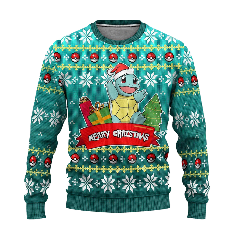 Pokemon Squirtle Anime Ugly Christmas Sweater Xmas Gift Nearkii