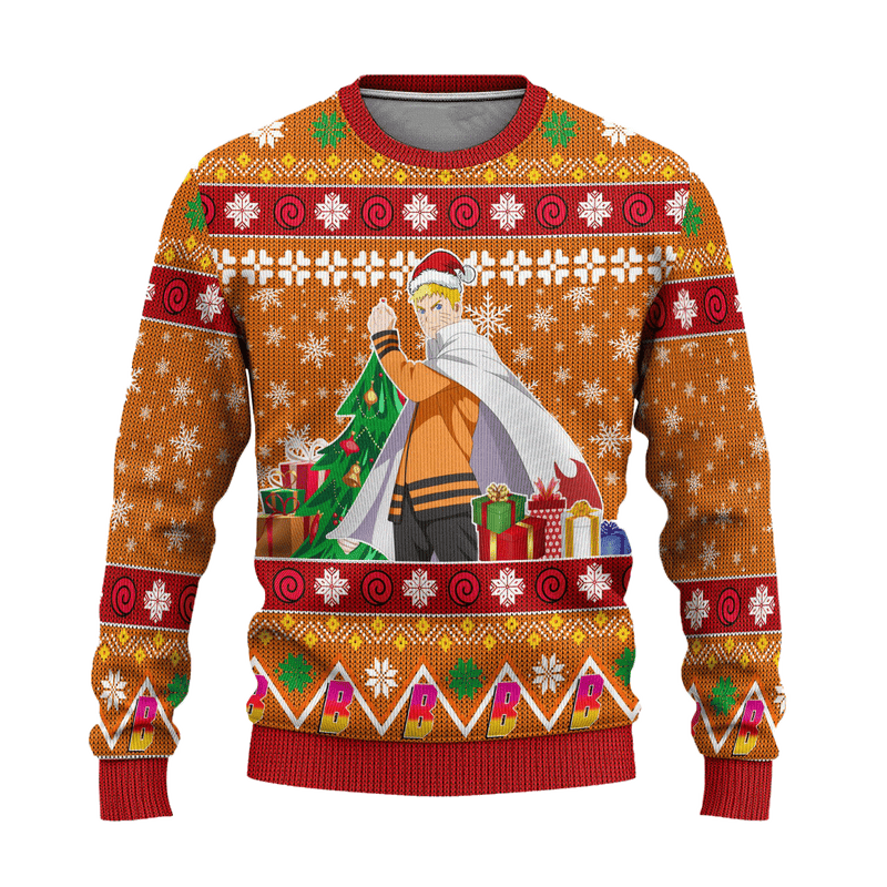 Naruto Uzumaki Anime Ugly Christmas Sweater Custom Boruto Xmas Gift Nearkii