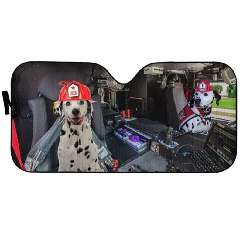 Dalmatian Dogs Fire Truck Custom Car Auto Sun Shades Windshield Accessories Decor Gift Nearkii