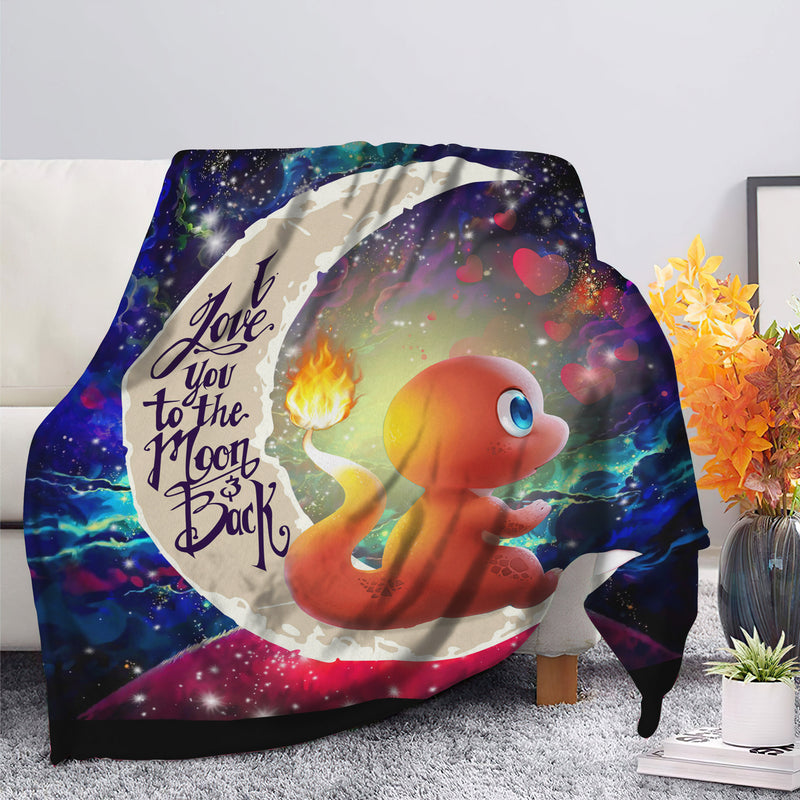 Cute Charmander Pokemon Love You To The Moon Galaxy Blanket Nearkii