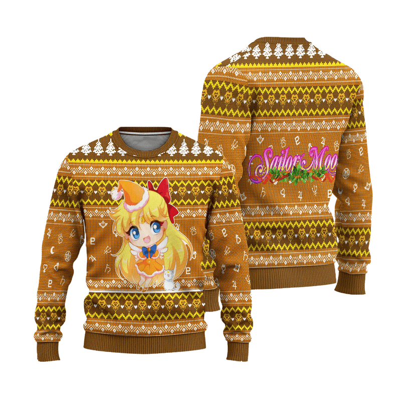 Sailor Venus Ugly Christmas Sweater Sailor Moon Anime Xmas Gift Nearkii