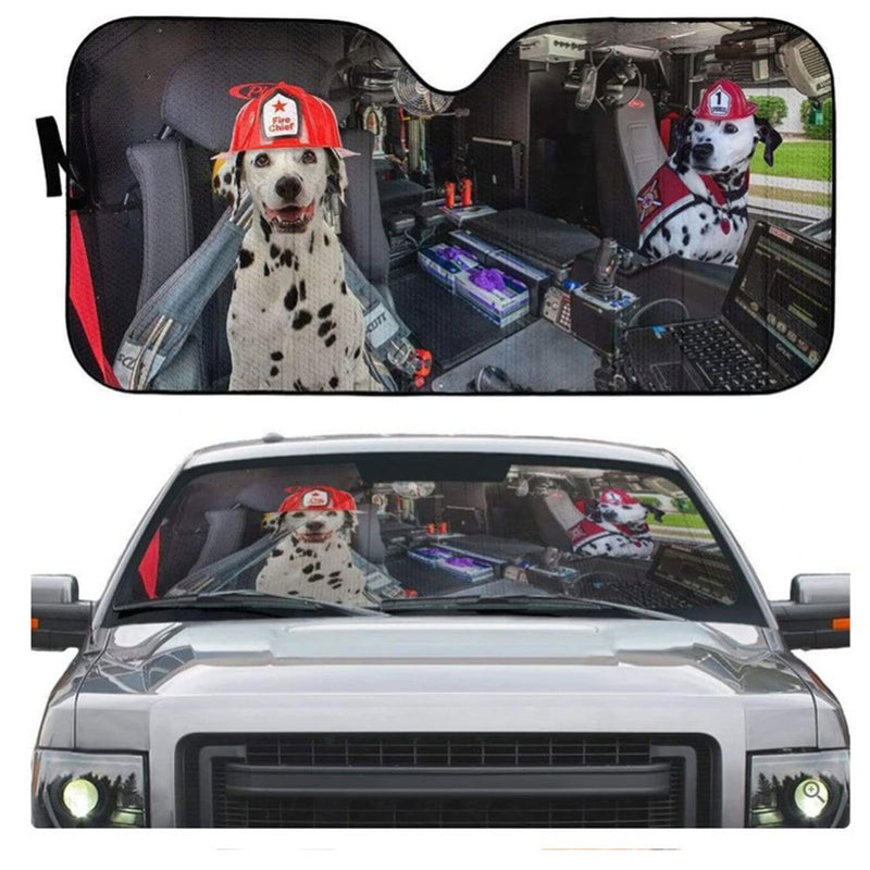 Dalmatian Dogs Fire Truck Custom Car Auto Sun Shades Windshield Accessories Decor Gift Nearkii