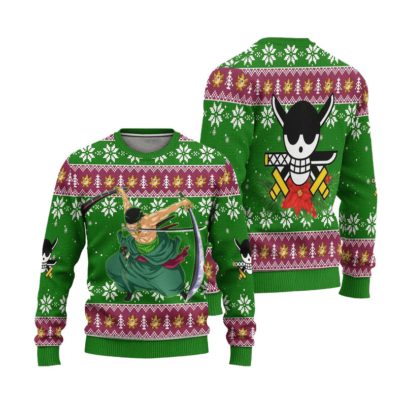 Zoro One Piece Anime Ugly Christmas Sweater Xmas Gift Nearkii