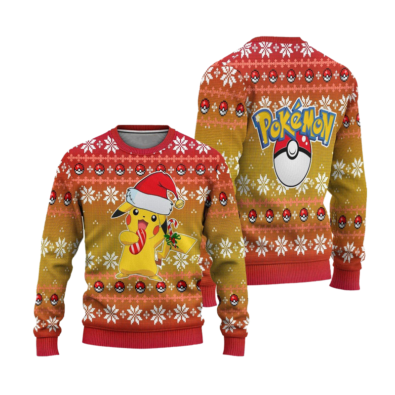 Pokemon Pikachu Anime Ugly Christmas Sweater Xmas Gift Nearkii