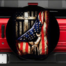 Old Wood Cross Jeep Car Spare Tire Cover Gift For Campers Nearkii