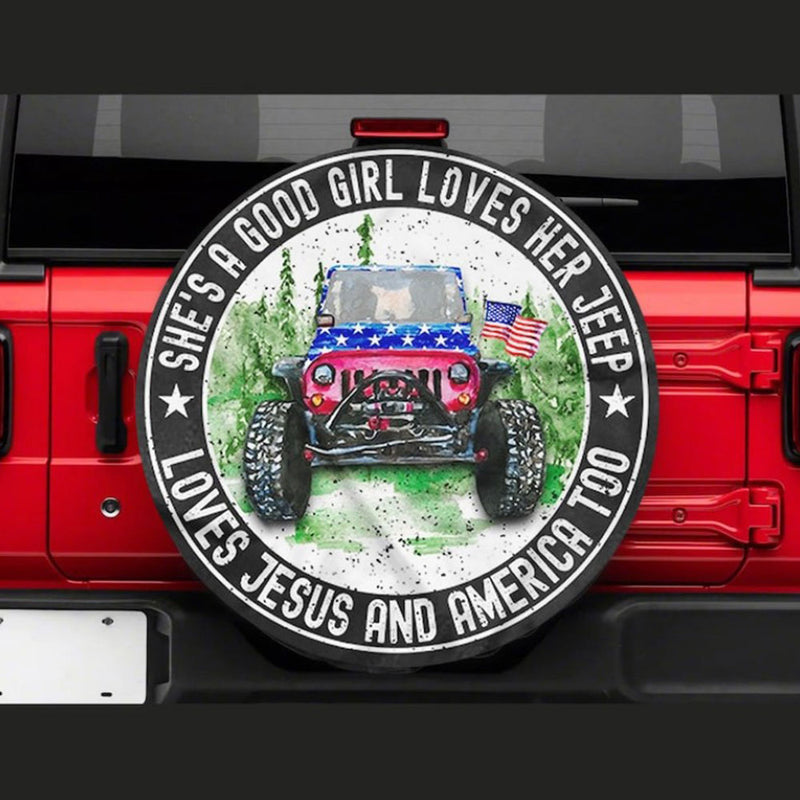 She Love Her Love Jesus Jeep Car Spare Tire Cover Gift For Campers Nearkii