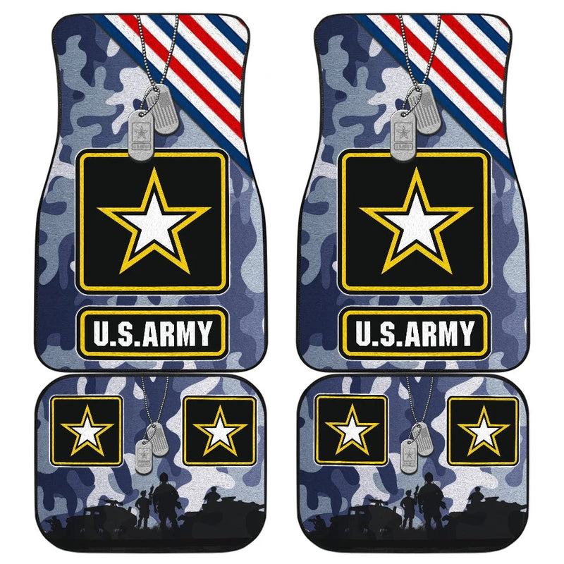 US Independence Day US Army Silhouette Star Car Floor Mats Car Accessories Nearkii