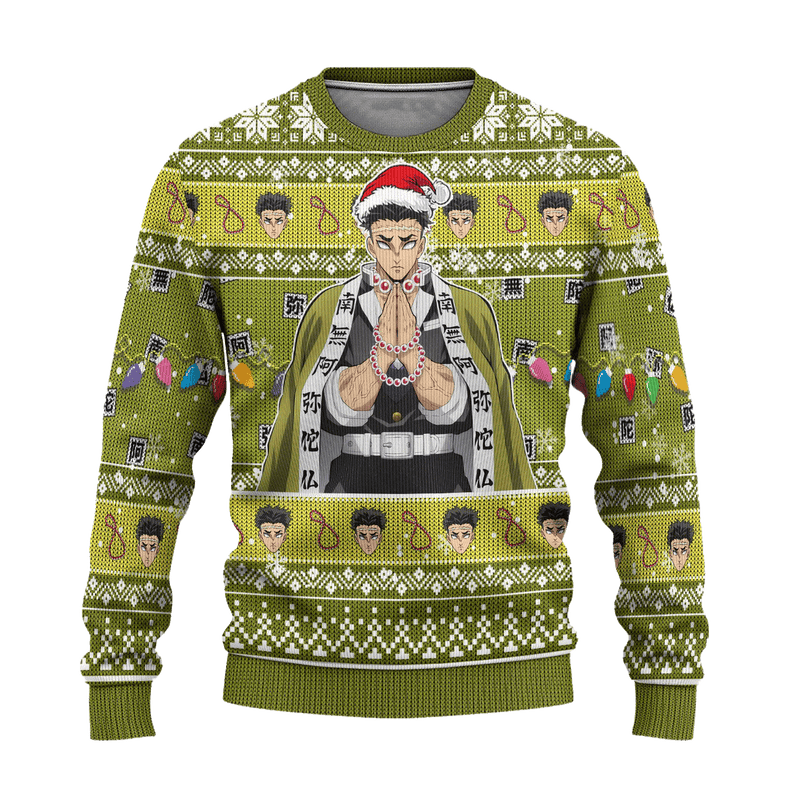 Demon Slayer Gyomei Himejima Anime Ugly Christmas Sweater Xmas Gift Nearkii