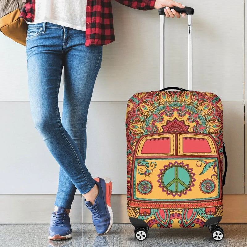 Hippie Van Mandala Luggage Cover Suitcase Protector Nearkii