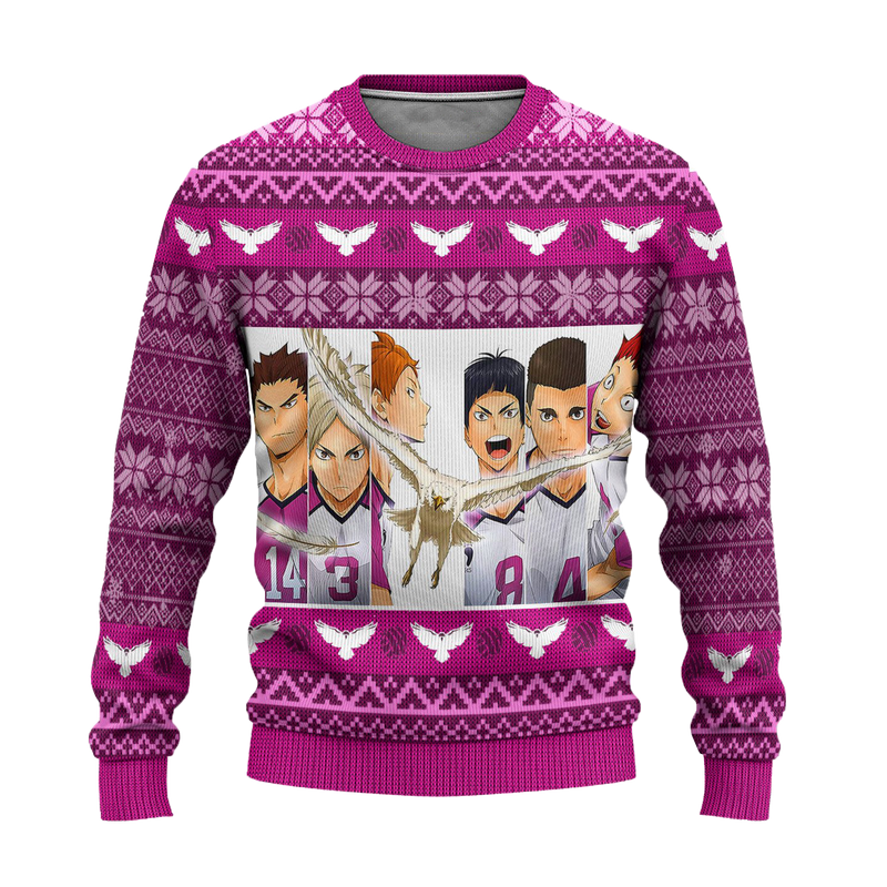 Shiratorizawa Academy Ugly Christmas Sweater Haikyuu Anime Xmas Gift Nearkii