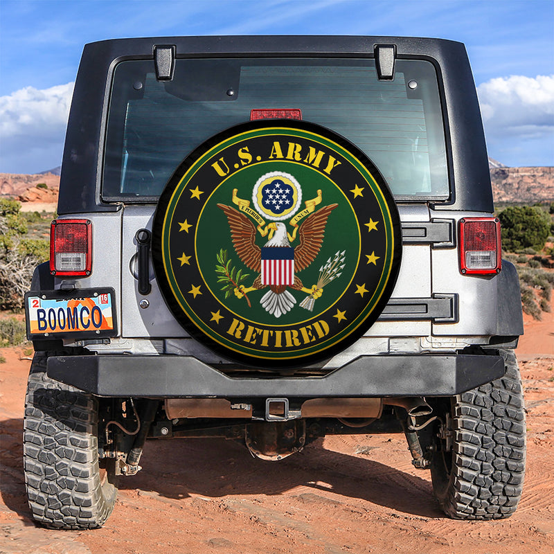 United States Retired Logo Car Spare Tire Covers Gift For Campers Nearkii