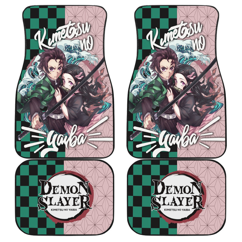 Demon Slayer Tanjiro x Nezuko Car Floor Mats Anime Car Accessories Nearkii