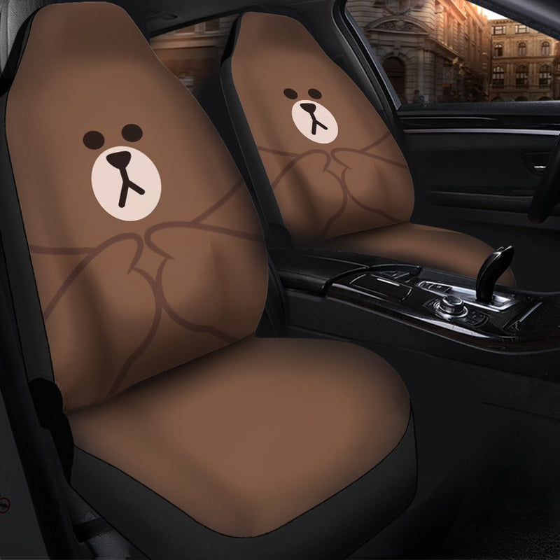 Korean Brown Bear Premium Custom Car Seat Covers Decor Protectors Nearkii