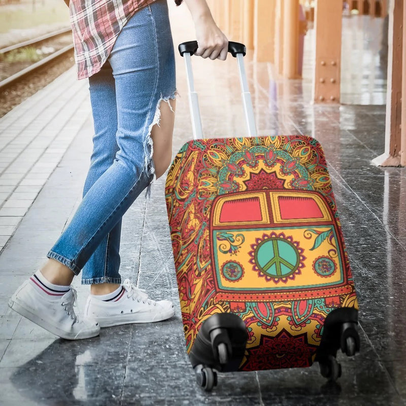 Hippie Van Mandala Luggage Cover Suitcase Protector Nearkii