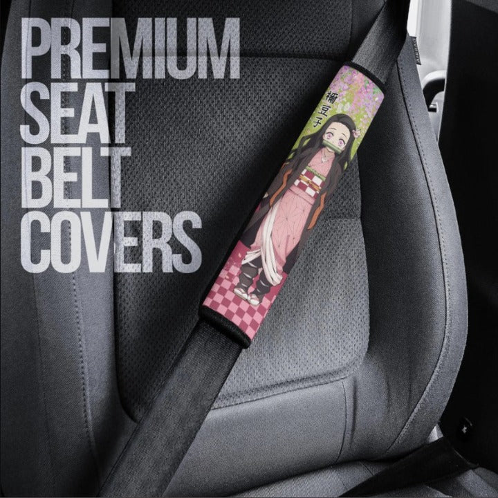 Kamado Nezuko Demon Slayers Anime Car Seat Belt Cover Custom Car Accessories Nearkii