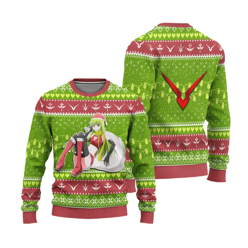 C.C. Anime Ugly Christmas Sweater Custom Code Geass Xmas Gift Nearkii
