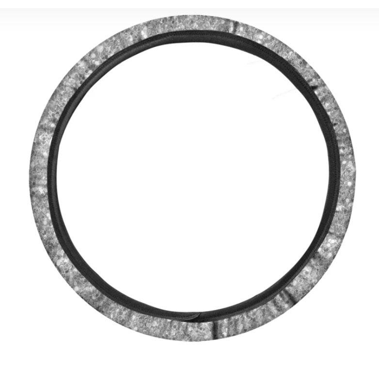 Silver Glitter Texture Print Car Steering Wheel Cover Nearkii