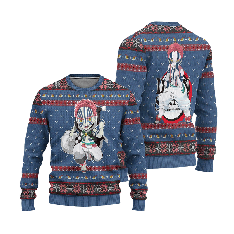 Akaza Demon Slayer Anime Ugly Christmas Sweater Xmas Gift Nearkii