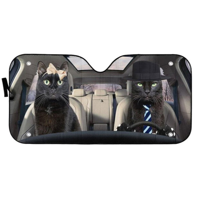 Black Cat Couple Car Auto Sun Shades Windshield Accessories Decor Gift Nearkii