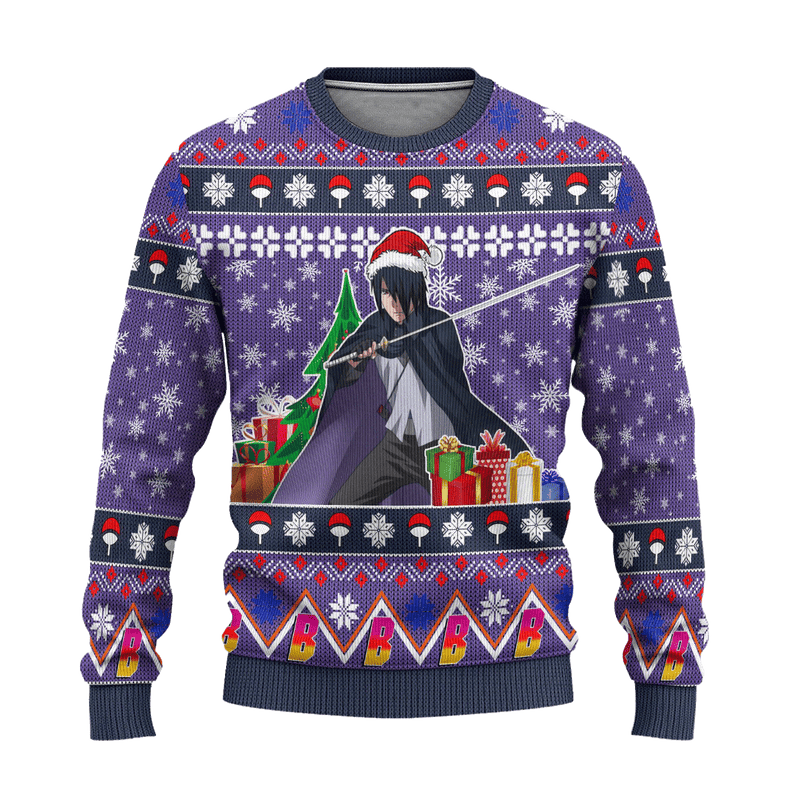 Sasuke Uchiha Anime Ugly Christmas Sweater Custom Boruto Xmas Gift Nearkii