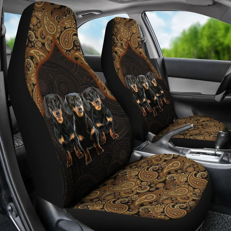 Dachshund Mandala Style Custom Car Seat Covers Nearkii