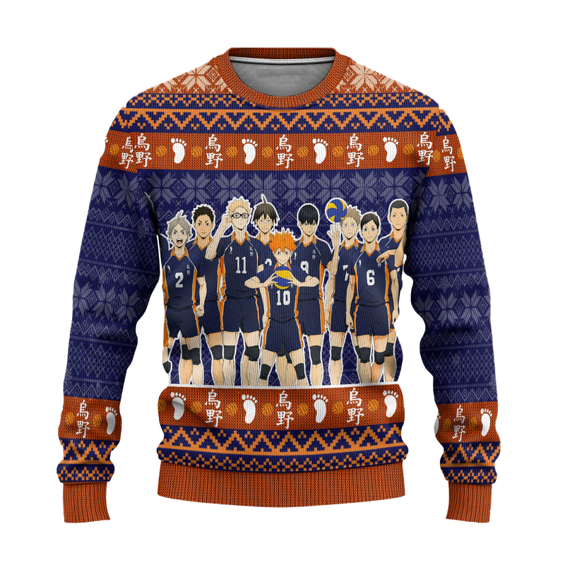 Karasuno High Ugly Christmas Sweater Haikyuu Anime Xmas Gift Nearkii