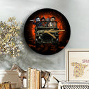 Halloween Horror Movie Ride Jeep Funny Moonlight Wood Wall Clock Nearkii