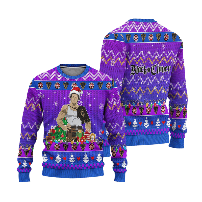 Yami Sukehiro Anime Ugly Christmas Sweater Black Clover Xmas Gift Nearkii