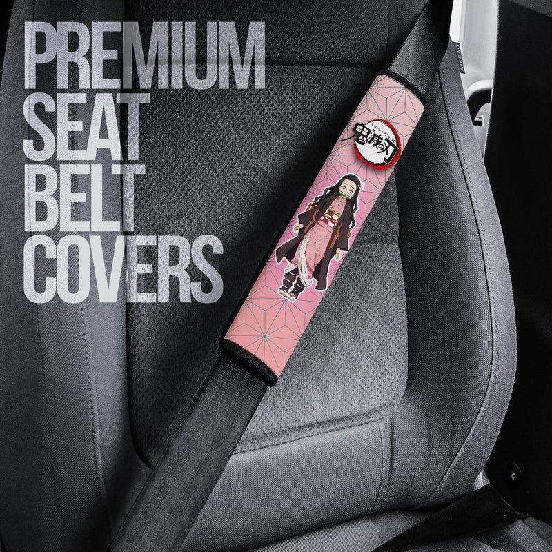 Nezuko Demon Slayers Anime Car Seat Belt Cover Custom Car Accessories Nearkii