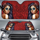 Calavera Girl Red Car Auto Sun Shades Windshield Accessories Decor Gift Nearkii