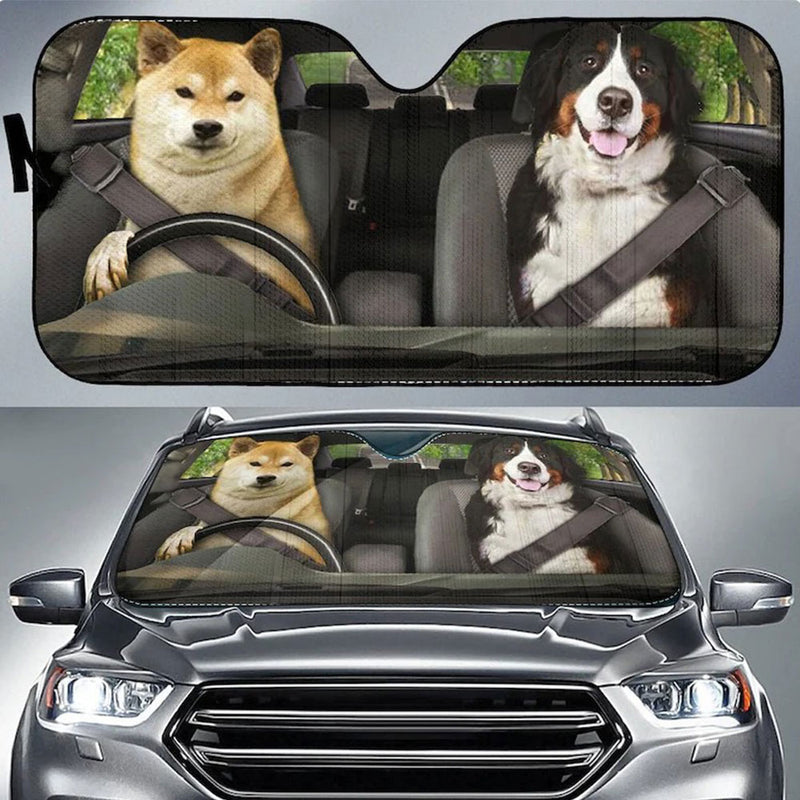 Cute Dogs Car Auto Sun Shades Windshield Accessories Decor Gift Nearkii