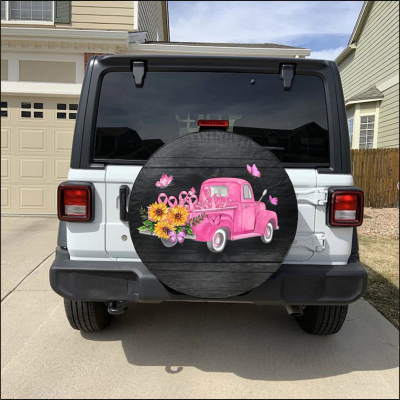 In October We Wear Pink Mini Truck Jeep Car Spare Tire Cover Gift For Campers Nearkii