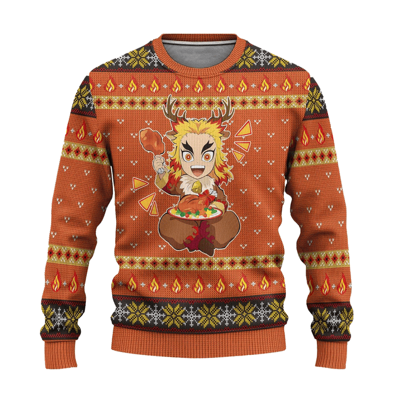 Rengoku Demon Slayer Anime Ugly Christmas Sweater Xmas Gift Nearkii