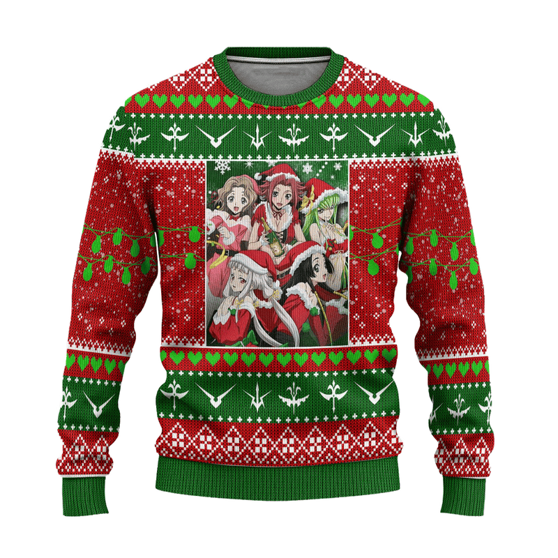 Code Geass Anime Ugly Christmas Sweater Custom Characters Xmas Gift Nearkii