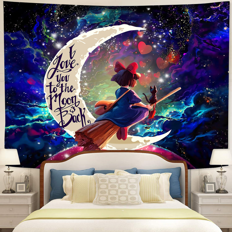 Kiki'S Delivery Service Ghibli Studio Love You To The Moon Galaxy Tapestry Room Decor Nearkii