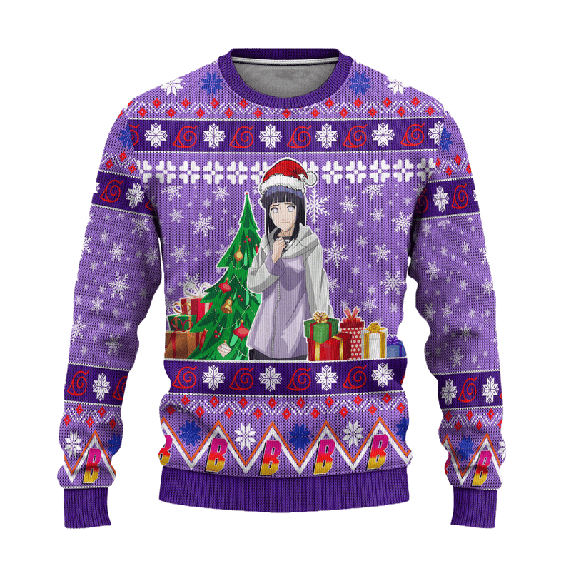 Hinata Uzumaki Anime Ugly Christmas Sweater Custom Boruto Xmas Gift Nearkii