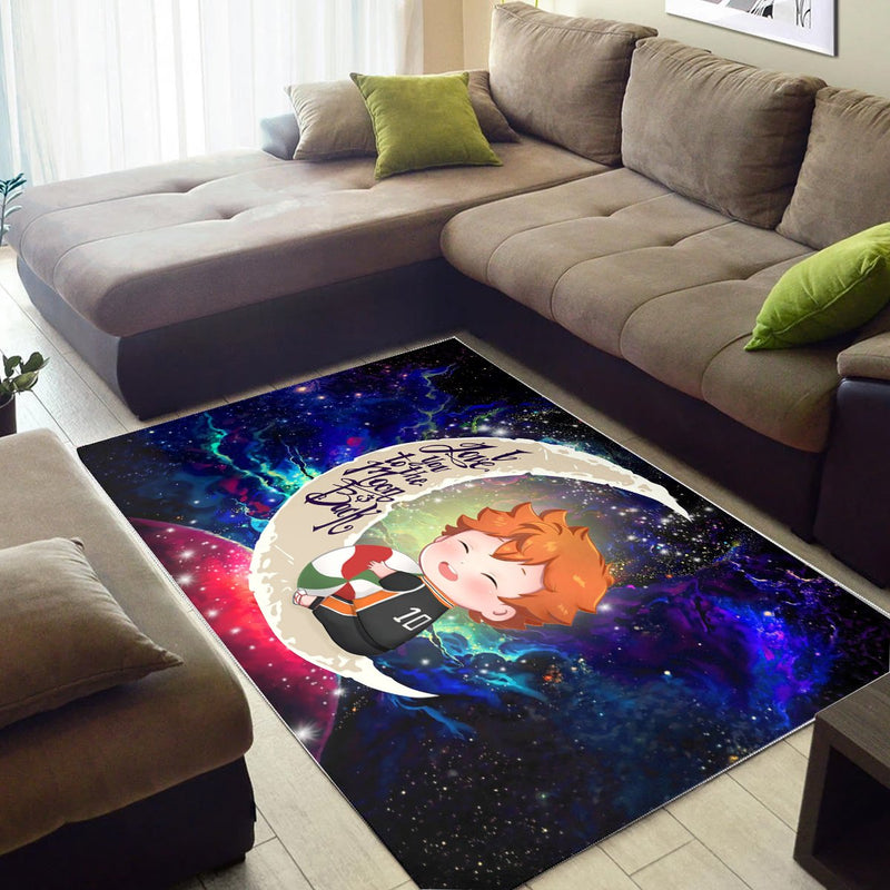 Cute Hinata Haikyuu Love You To The Moon Galaxy Carpet Rug Home Room Decor Nearkii