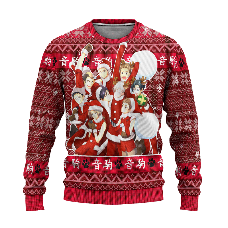 Nekoma High Ugly Christmas Sweater Haikyuu Anime Xmas Gift Nearkii