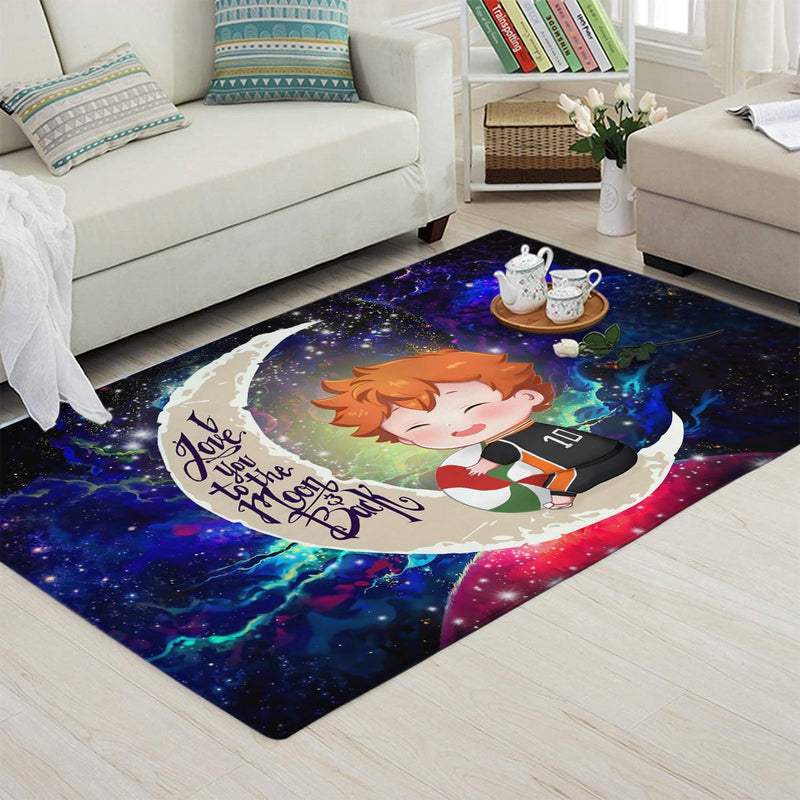 Cute Hinata Haikyuu Love You To The Moon Galaxy Carpet Rug Home Room Decor Nearkii