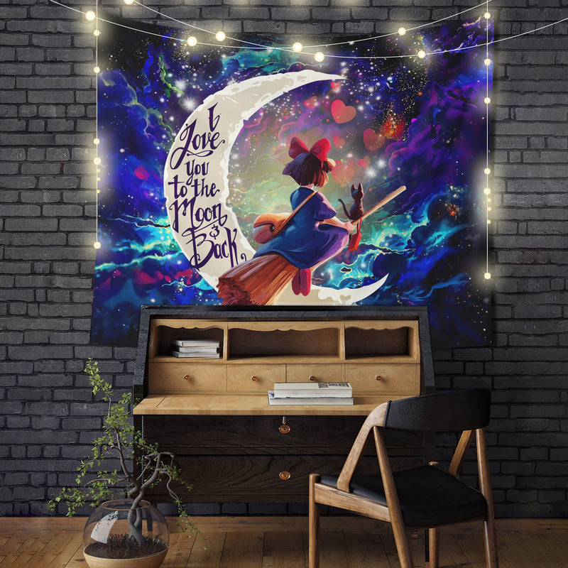 Kiki'S Delivery Service Ghibli Studio Love You To The Moon Galaxy Tapestry Room Decor Nearkii
