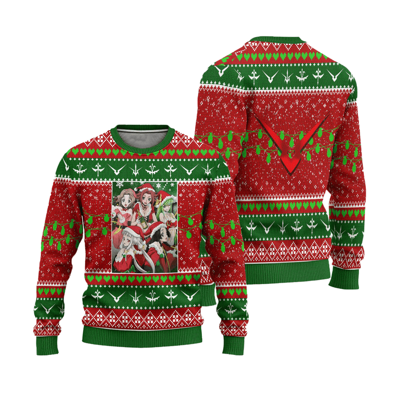 Code Geass Anime Ugly Christmas Sweater Custom Characters Xmas Gift Nearkii