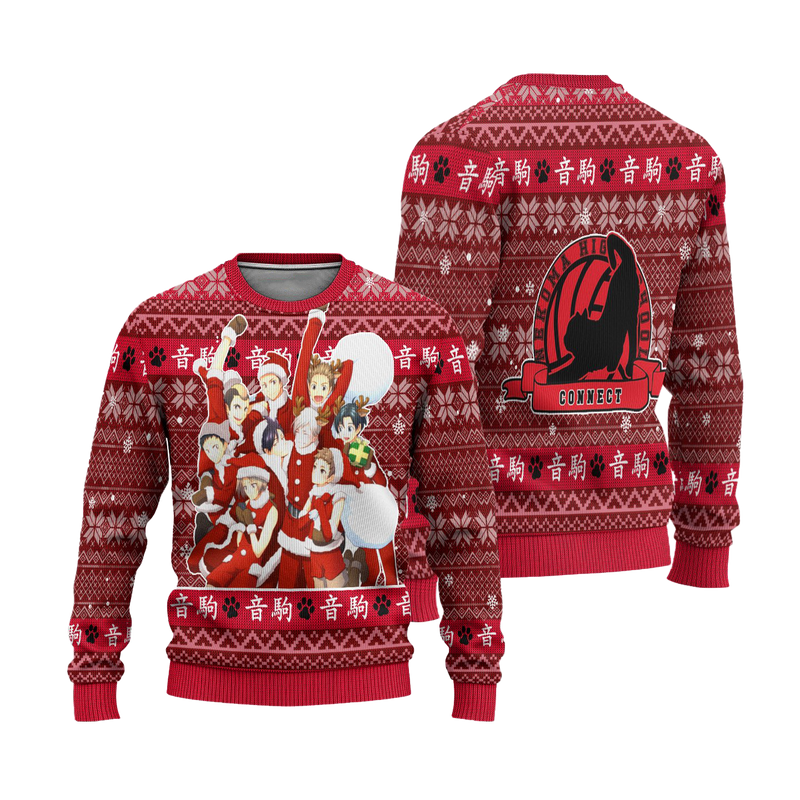 Nekoma High Ugly Christmas Sweater Haikyuu Anime Xmas Gift Nearkii