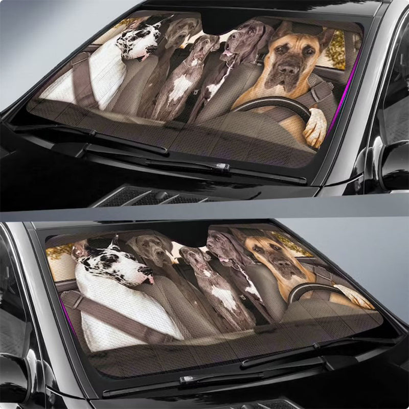 Great Dane Dogs Funny Car Auto Sun Shades Windshield Accessories Decor Gift Nearkii