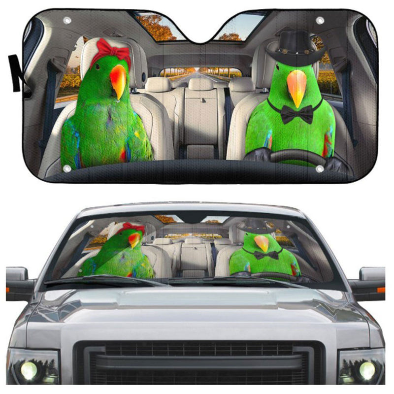 Green Eclectus Parrot Car Auto Sun Shades Windshield Accessories Decor Gift Nearkii