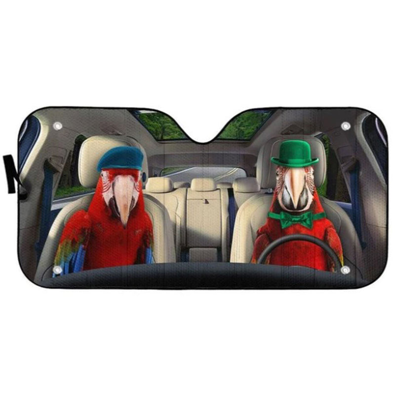 Green Winged Macaw Parrot Car Auto Sun Shades Windshield Accessories Decor Gift Nearkii