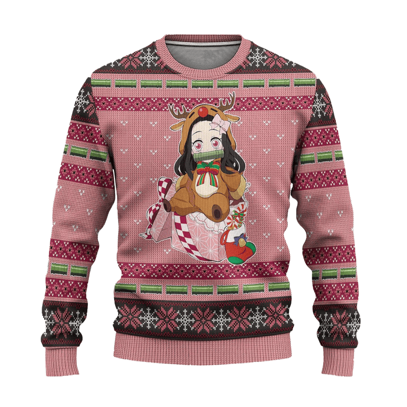 Nezuko Demon Slayer Anime Ugly Christmas Sweater Xmas Gift Nearkii