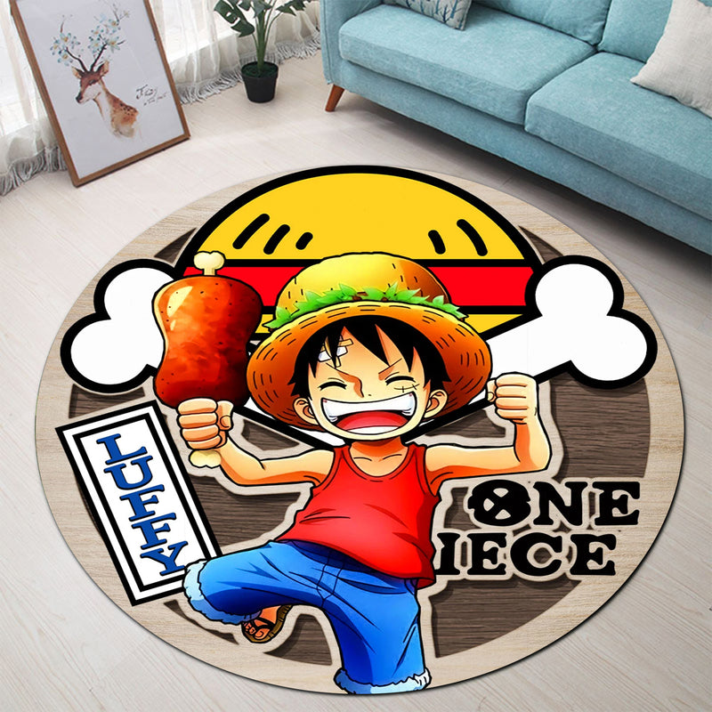 One Piece Monkey D Luffy Round Carpet Rug Bedroom Livingroom Home Decor Nearkii